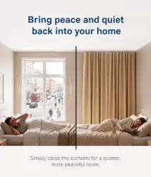 Soundproof curtain in a bedroom