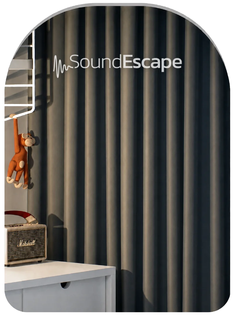 Rideau anti-bruit Sound Escape dans une chambre