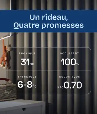 Rideau phonique 3 en 1